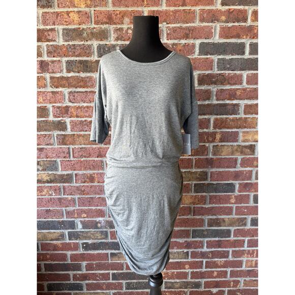 NWT Athleta Solstice Tee Dress - gray - rouched sides - womens size S - Picture 5 of 10